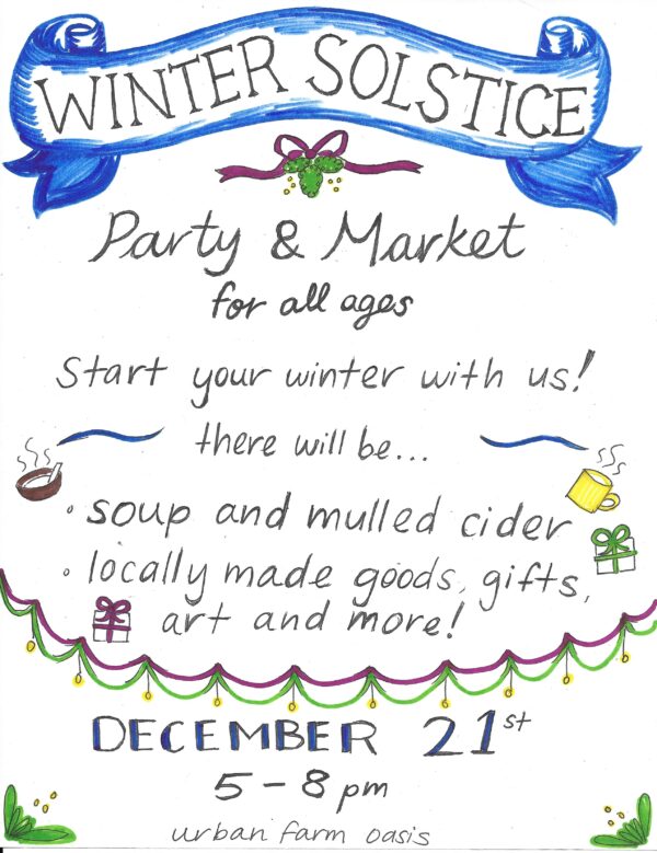 Winter Solstice Night Market, December 21 at the Oasis, 5pm-8 pm FREE