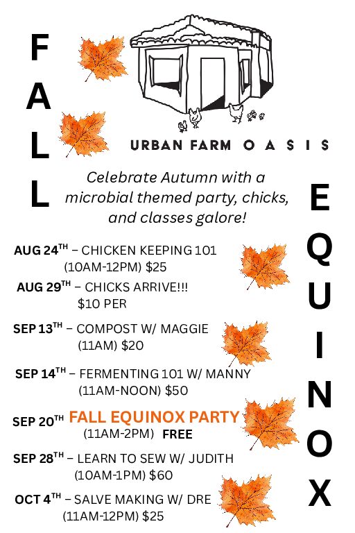 Harvest Festival: September 20, 11-2pm in our Parking Lot